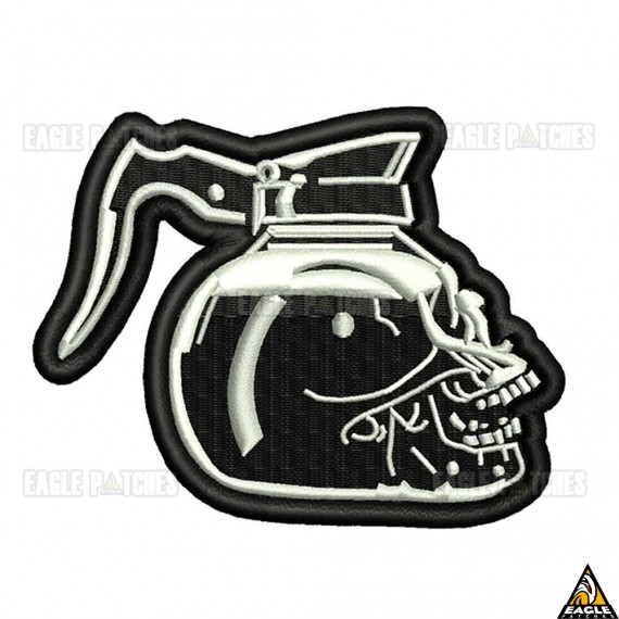 Patch Bordado Skull Coffee Maker