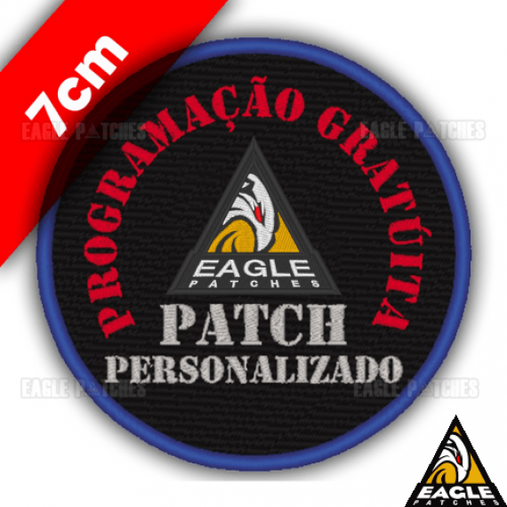 Patch Bordado Personalizado com Programação Gratuita - 7 cm