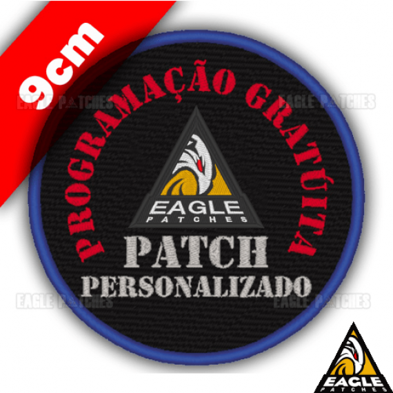 Patch Bordado Personalizado com Programação Gratuita - 9 cm