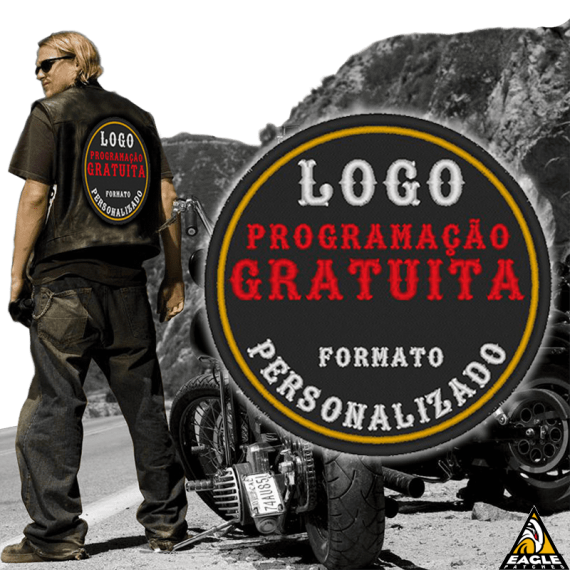 Kit Basico Motociclista - Patches Personalizados para colete com Programação GRATUITA