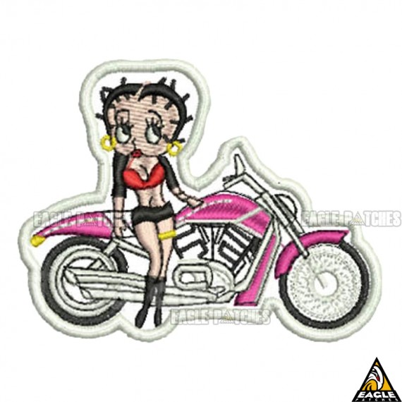 Patch Bordado Betty Boop Biker