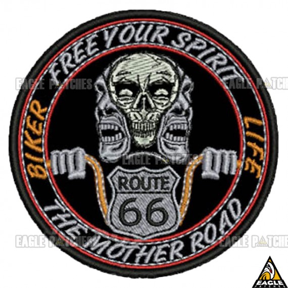 Patch bordado Biker Life Route 66 the Mother Road
