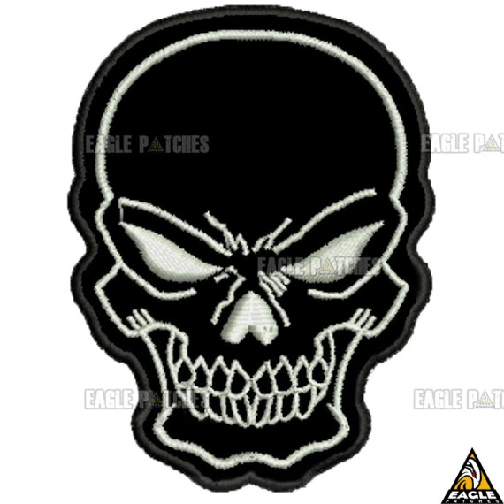 Patch bordado Black Skull Caveira