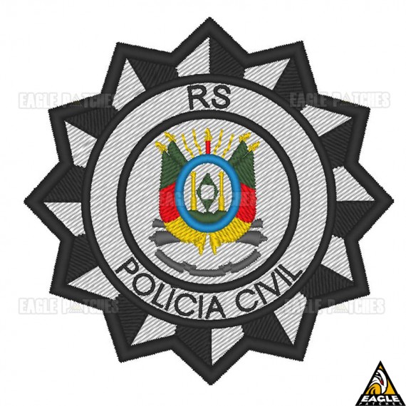 Patch Bordado Brasão Polícia Civil Colorido - RS