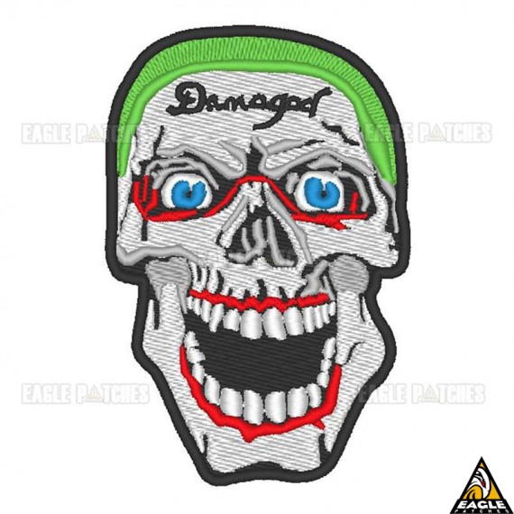 Patch Bordado Caveira Coringa