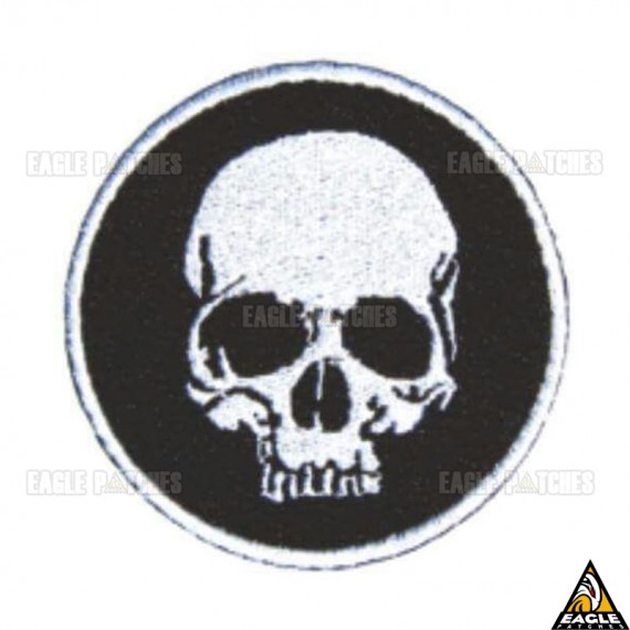 Patch Bordado Caveira Negra