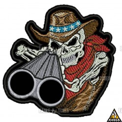 Patch Bordado Cowboy Skull Shotgun