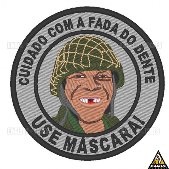 Patch Bordado Cuidado Com a Fada do Dente - Use Máscara!