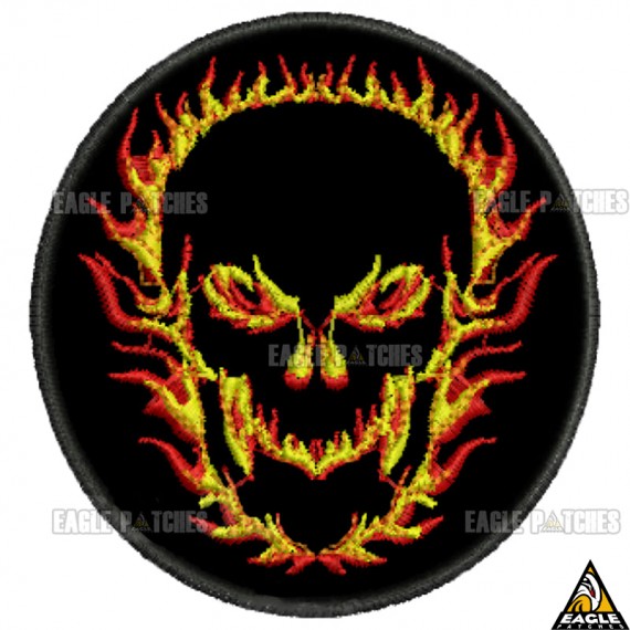 Patch Bordado Fire Skull