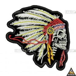 Patch Bordado Indian Skull Indio Caveira