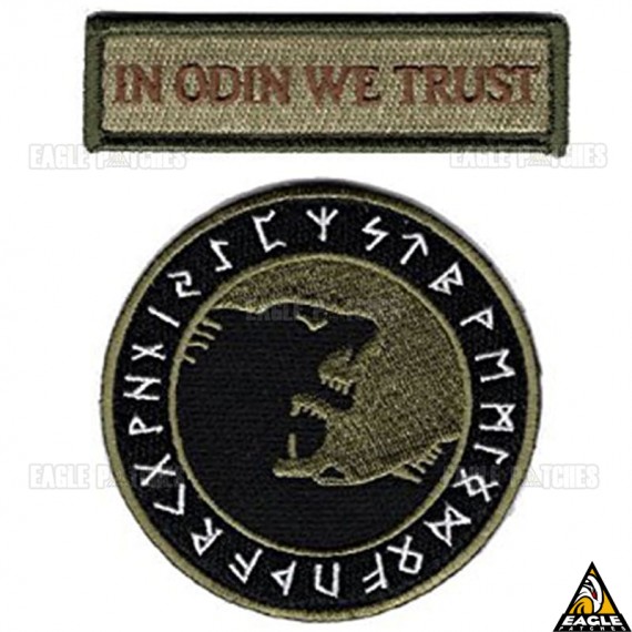 Patch bordado KIT IN ODIN WE TRUST