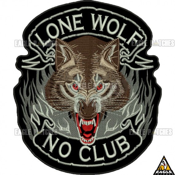 Patch Bordado Lobo Lone Wolf