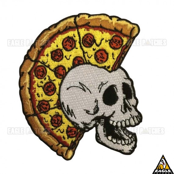 Patch Bordado Pizza Skull