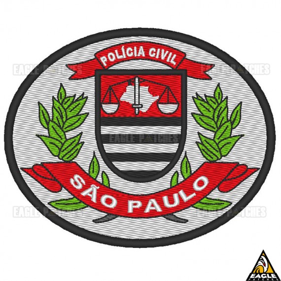 Patch Bordado Brasão Polícia Civil - SP