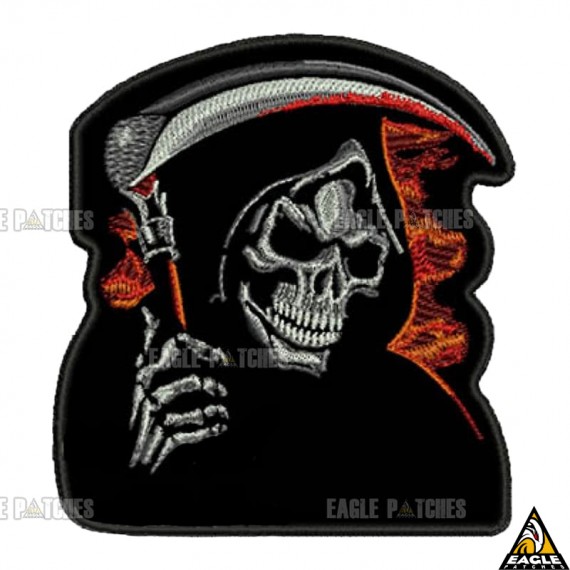 Patch Bordado Skull Morte Grim Reaper