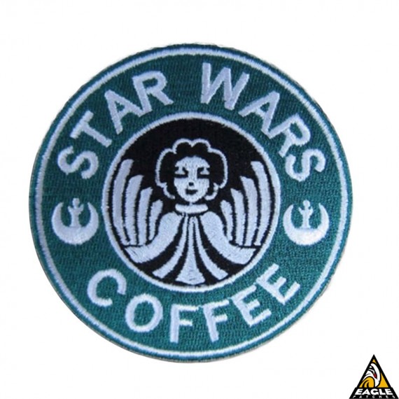 Patch Bordado Star Wars Coffee - Princesa Léia Sátira