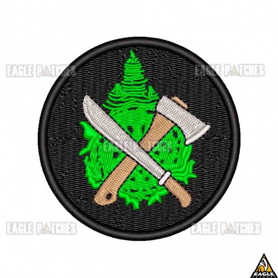 Patch Bordado Bushcraft - Machado e Facão