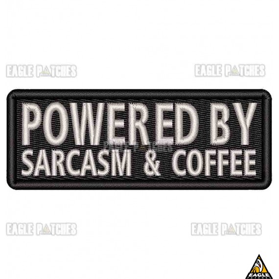 Patch Bordado Powered by Sarcasm & Coffee