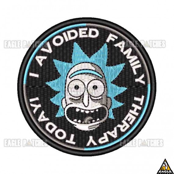 Patch Bordado Rick and Morty - i avoided family therapy today