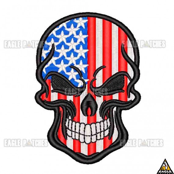Patch Bordado Skull - US