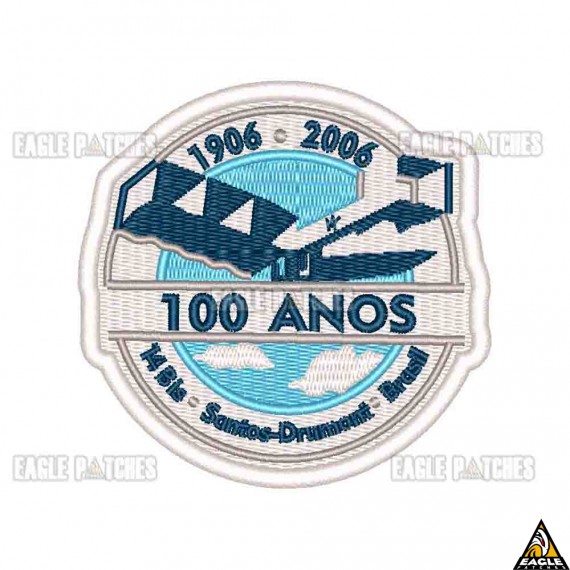 Patch Bordado 14 Bis Santos-Dumont Brasil - 100 anos