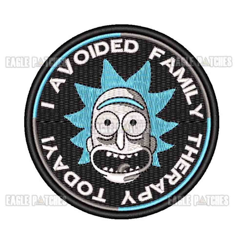 Patch Bordado Rick and Morty i avoided family therapy today